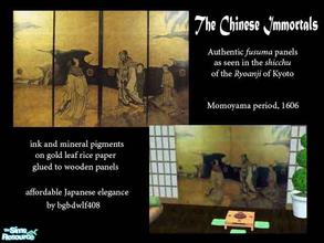 Sims 2 — The Chinese Immortals fusuma panel set by bgbdwlf408 — Enjoy affordable Japanese elegance with these