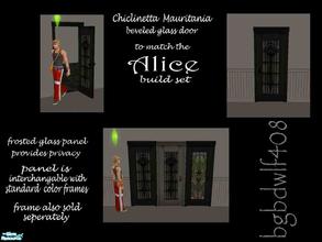 Sims 2 — Alice \"Queen of Hearts\" Door by bgbdwlf408 — Beautiful ivory stained glass panels with wormwood
