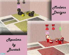 Sims 2 — Modern Designs by buntah — Recolors of my two meshes in the Saturn Living set, and 4 choices of modern floor