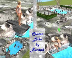 Sims 2 — Crater Lake by buntah — These recolors of my rock ladder and rock diving board make a great crater lake for sims