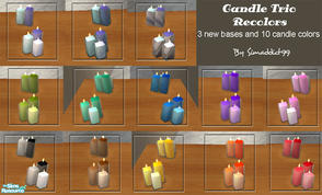 Sims 2 — Candle Trio Recolor Set by Simaddict99 — Wonderful set of 3 new bases and 10 new candle colors for my candle