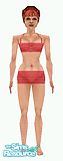 Sims 1 — Bustier Red by watersim44 — Light skin tone. Head not included.