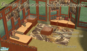 Sims 2 — Earthy Greens Sun Room by Simaddict99 — last of 4 recolors for my Modern Sun Room Set. note this recolor set