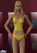 Sims 2 — watersim44 by watersim44 — Tankini in sweet yellow and little butterfly