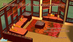Sims 2 — Warm Reds - Sun Room by Simaddict99 — 3rd of 4 recolors of my "Modern Sun Room. note this recolor set