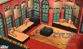 Sims 2 — Asian Touch Sun Room by Simaddict99 — 2nd of 4 recolors for my Modern Sun Room Set. note this recolor set