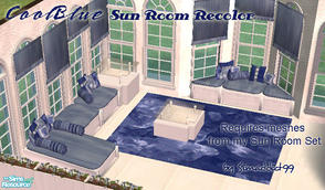 Sims 2 — Cool Blue Sun Room by Simaddict99 — 1st of 4 recolors for my Modern Sun Room Set. note this recolor set requires