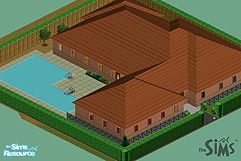 Sims 1 — Hide Away Mansion by DrakenARTZ — A beautiful hide away mansion with a large box hedge blocking the eyes of the