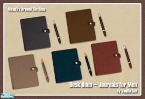 Sims 2 — VS Desk Deco ~ Journals For Men by Vanilla Sim — As requested by hiedibear75 I have re-colored this great desk