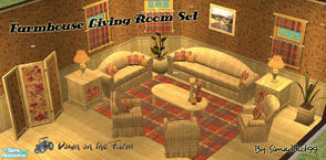 Sims 2 — Farmhouse Living Room Set by Simaddict99 — This warm and cozy looking farmhouse livingroom is country living at