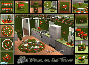 Sims 2 — Primitive Apple Kitchen Decor by Simaddict99 — Add a touch of primitive art with this lovely red apple &