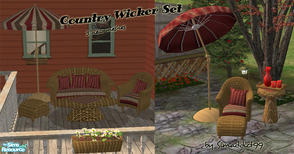 Sims 2 — Country Wicker Set by Simaddict99 — Recolor of my Wicker furniture with a new rustic wicker texture and country
