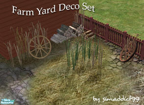 Sims 2 — Farm Yard Deco Set by Simaddict99 — Decorative objects for a farm yard feel. includes, tall grasses, Wheat