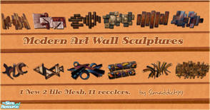 Sims 2 — Modern Art - Wall Sculptures by Simaddict99 — Modern, metal sculpture, wall art for your Sims.