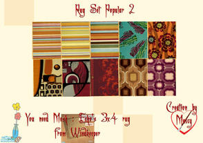 Sims 2 — Rug Set Popular 2 by Muccy — This is the Rug Recolor Set. I thank Windkeeper and Echo for the wonderful mesh. I