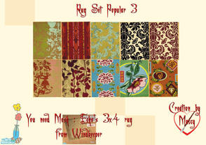 Sims 2 — Rug Set Popular 3 by Muccy — This is the next Rug Recolor Set. I thank Windkeeper and Echo for the wonderful