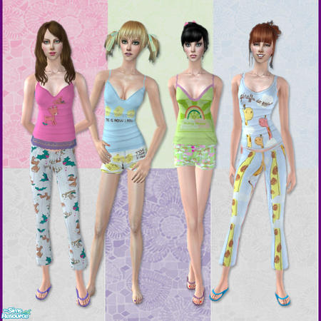 Sims 2 — Pj Set 08 by simal10 — Four different pjs and two new meshes. Have fun !