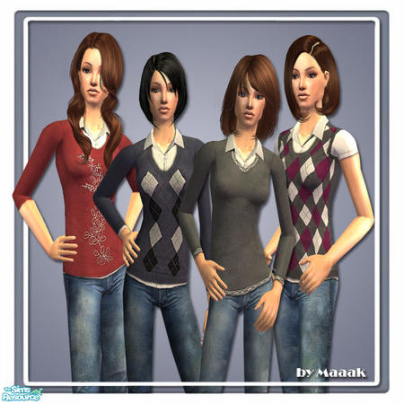 Sims 2 — Maaak Fashion set 48 by Maaak — Set of five casual outfits for adult females and one new mesh.