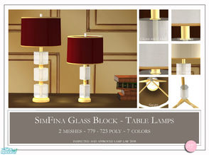 Sims 2 — SimFina Glass Block Table Lamp by DOT — SimFina Glass Block Table Lamp. 2 Meshes Plus Recolors. Sims 2 by DOT of