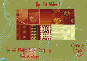 Sims 2 — Rug Set Modern 1 by Muccy — This is the Rug Recolor Set. I thank Windkeeper and Echo for the wonderful mesh. I