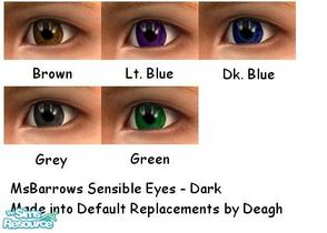 Sims 2 — Default Replacements-MsBarrows Sensible-Dark by deagh — This is a set of default replacements using MsBarrows\'