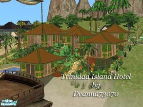 Sims 2 — Trinidad Island Hotel by DEANNA73070 — Bungalow style hotel rooms situated on a lush tropical piece of land.