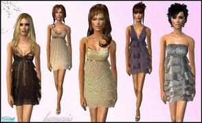 Sims 2 — Shine In Night by Harmonia — 5 Different Shine Dress