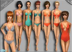 Sims 2 — Swimwear set 1 by katelys — Includes seven swimsuits for adult females. 