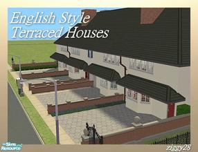 Sims 2 — English Style Terrace House by ziggy28 — An apartment block of 4 English style 2 bedroomed houses. Each house