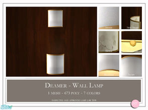 Sims 2 — Deamer Wall Sconce by DOT — Deamer Wall Sconce Light. 1 MESH Plus Recolors. Sims 2 by DOT of The Sims Resource.