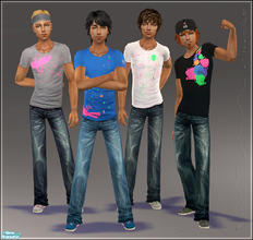 Sims 2 — TM Casual Set II by Tantra — Four casual outfits and one new mesh for teen males.