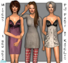 Sims 2 — FS 54 - PJ Party superset by katelys — Includes 13 pjs and 1 new mesh.