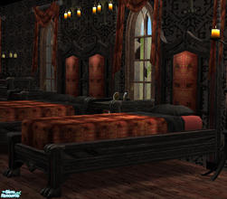 Sims 2 — Claws of Darkness Single Bed by Simaddict99 — Uses Maxis \"claws of Darkness Throne\" textures