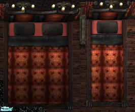 Sims 2 — Claws of Darkness Red Bedding by Simaddict99 — Made to match Maxis \"Claws of Darkness Throne\", red