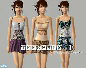 Sims 2 — TeensMix Set 1 by FrozenStarRo — A set of cute casual outfits for teen females