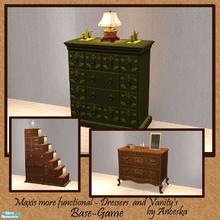 Sims 2 — Maxis More Functional - Dressers and Vanities - BaseGame by AnoeskaB — Ever wanted to place some deco objects,