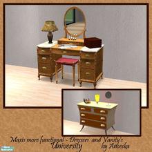 Sims 2 — Maxis More Functional - Dressers and Vanities - University by AnoeskaB — Ever wanted to place some deco objects,