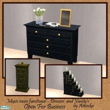 Sims 2 — Maxis More Functional - Dressers and Vanities - OFB by AnoeskaB — Ever wanted to place some deco objects, books,