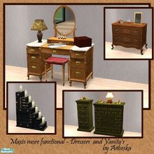Sims 2 — MMF - Dresser & Vanities Slots - Superset by AnoeskaB — Ever wanted to place some deco objects, books, a