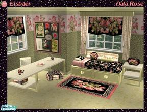 Sims 2 — Mira Oala Rose by Eisbaerbonzo — Mira\'s beautiful teen room with a rose theme. Rug is based on a SimsinParis