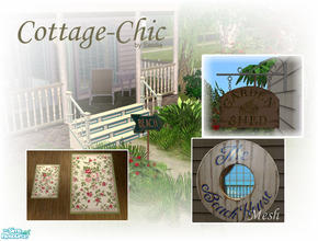 Sims 2 — Cottage Chic Items by Sasilia — A set with a few items for your Simscottage: Signs for Beach and Garden, Mirrors
