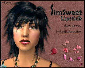Sims 2 — SimSweet lipstick set by katelys — Bright and shiny lipstick comes in 6 shades. Available for teens to elder.