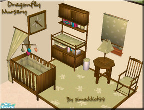 Sims 2 — Dragonfly Nursery Set by Simaddict99 — Sweet Dragonfly Nursery using my new baby nursery furniture meshes.