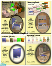 Sims 2 — New Baby Nursery Set by Simaddict99 — Set includes Canopy crib with mobile (animated side rail- nanny will use