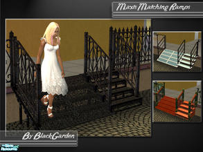Sims 2 — Maxis Matching Ramps - Set 2 by BlackGarden — The remaining modular stairs from the base game now have matching