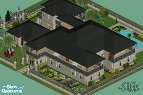 Sims 1 — Mansion De Meshe\' by eemmau614 — This mansion has the neighborhood\'s cemetery.The living/lobby area is large