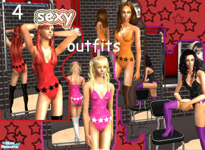 Sims 2 — 4 sexy outfits by dunkicka —  Enjoy ;)!
