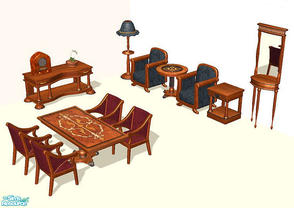 Sims 2 — dh-biedermeier-diningroom-set by Dincer — This set bears the lines of a central european style, Biedermeier...