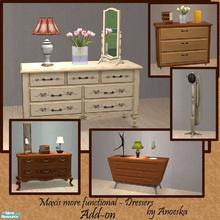 Sims 2 — MMF - Dresser Slots - Add-On by AnoeskaB — It\'s decorating time! Maxis added slots for placing objects on these