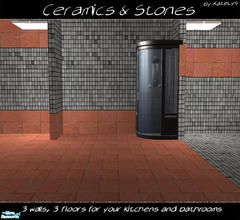 Sims 2 — Ceramics and Stones by katelys — Includes 3 walls and 3 matching floors. Hope you\'ll enjoy them!